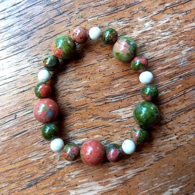 Unakite Crystal Beaded Kandi Bracelet!!!